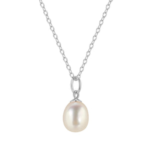 FX0689 925 Sterling Silver Natural Pearl Necklace