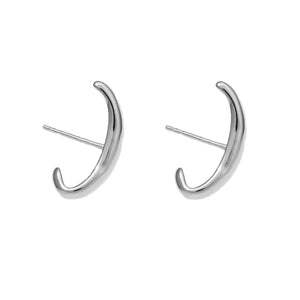 FE1279 925 Sterling Silver Single Bold Hook Stud Earrings