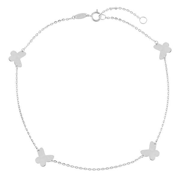 FA0003 925 Sterling Silver Butterfly Anklet