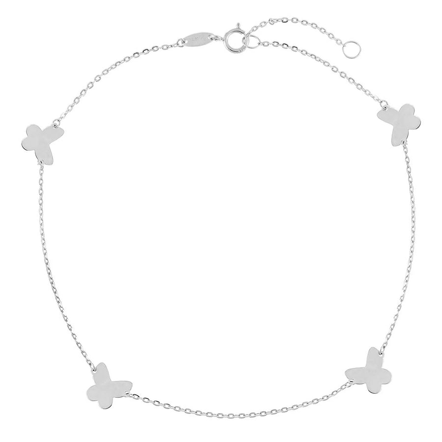 FA0003 925 Sterling Silver Butterfly Anklet