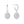 FE1881 925 Sterling Silver Starburst CZ Dangle Hoop Earring