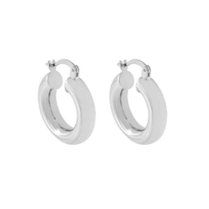 FE1767 925 Sterling Silver High Polish Solid Huggie Earring