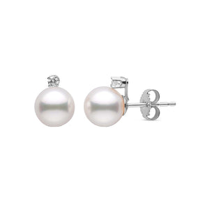 FE1473 925 Sterling Silver Freshwater Pearl Stud Earring With CZ