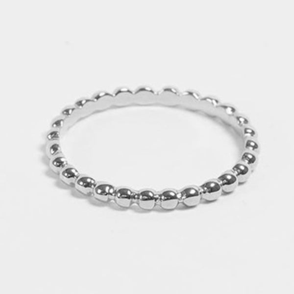 FJ0142 925 Sterling Silver Beaded Ring