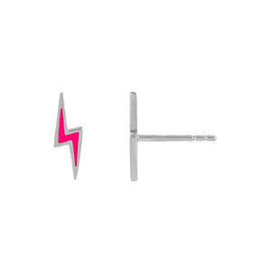 FE1750 925 Sterling Silver Enamel Lightning Stud Earring