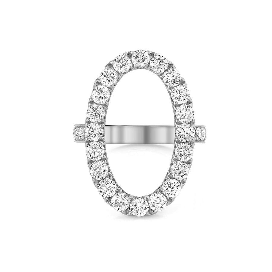 FJ0379 925 Sterling Silver Circle Zircon Pave Ring