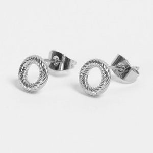FE0364 925 Sterling Silver Ring Stud Earrings