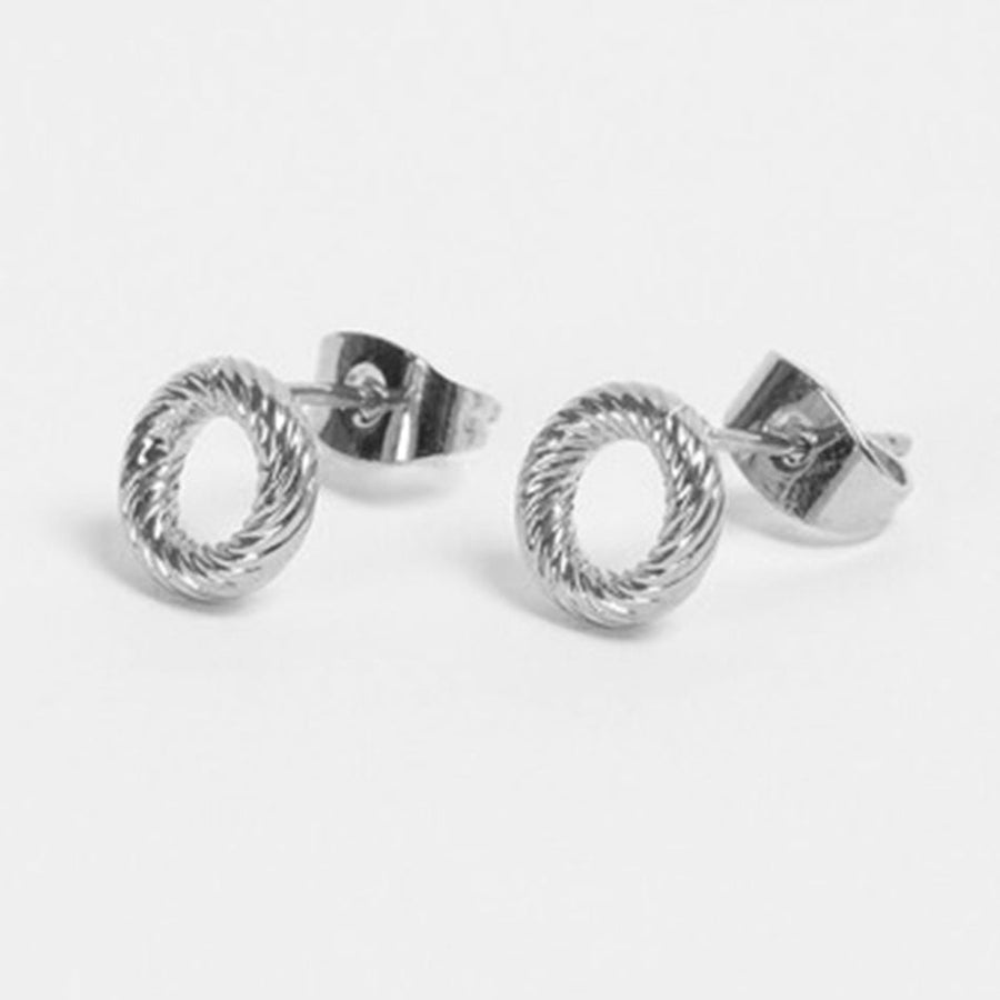 FE0364 925 Sterling Silver Ring Stud Earrings