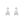 FE1929 925 Sterling Silver Baguette Round CZ Stud Earrings