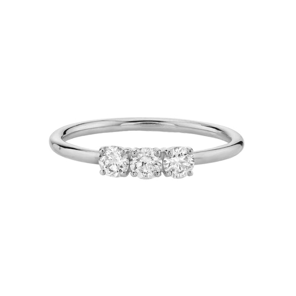 FJ0360 925 Sterling Silver Triple Zircon Band Rings