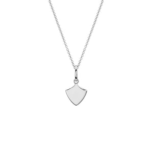 FX0424 925 Sterling Silver Classic Shield Pendant Necklace