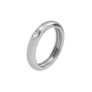 FJ0370 925 Sterling Silver Band Cubic Zirconia Ring