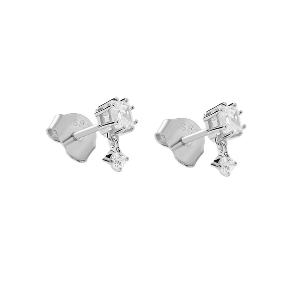 FE1923 925 Sterling Silver Cubic Zirconia Women Stud Earrings