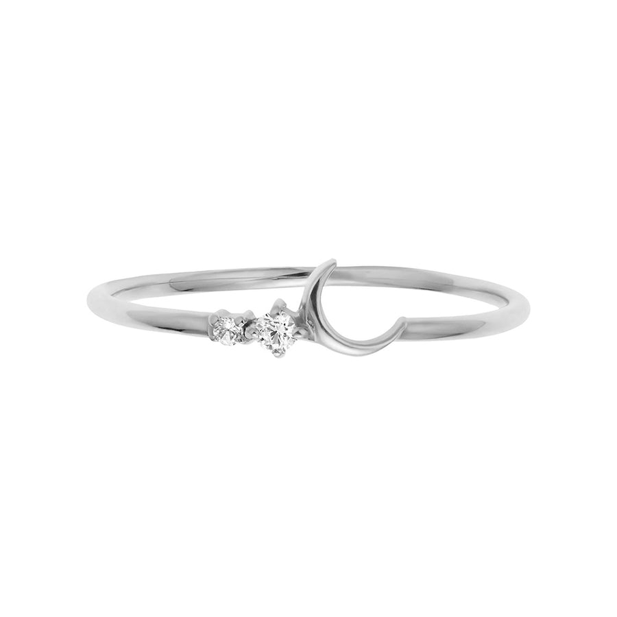 FJ0499 925 Sterling Silver Moon Zircon Ring