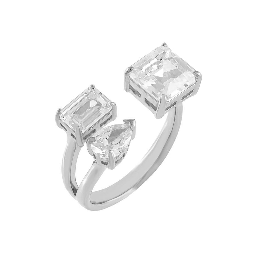 FJ0305 925 Sterling Silver Crystal Ring