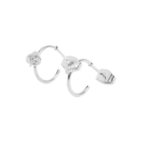 FE1421 925 Sterling Silver Knot Plain Hoops Earring