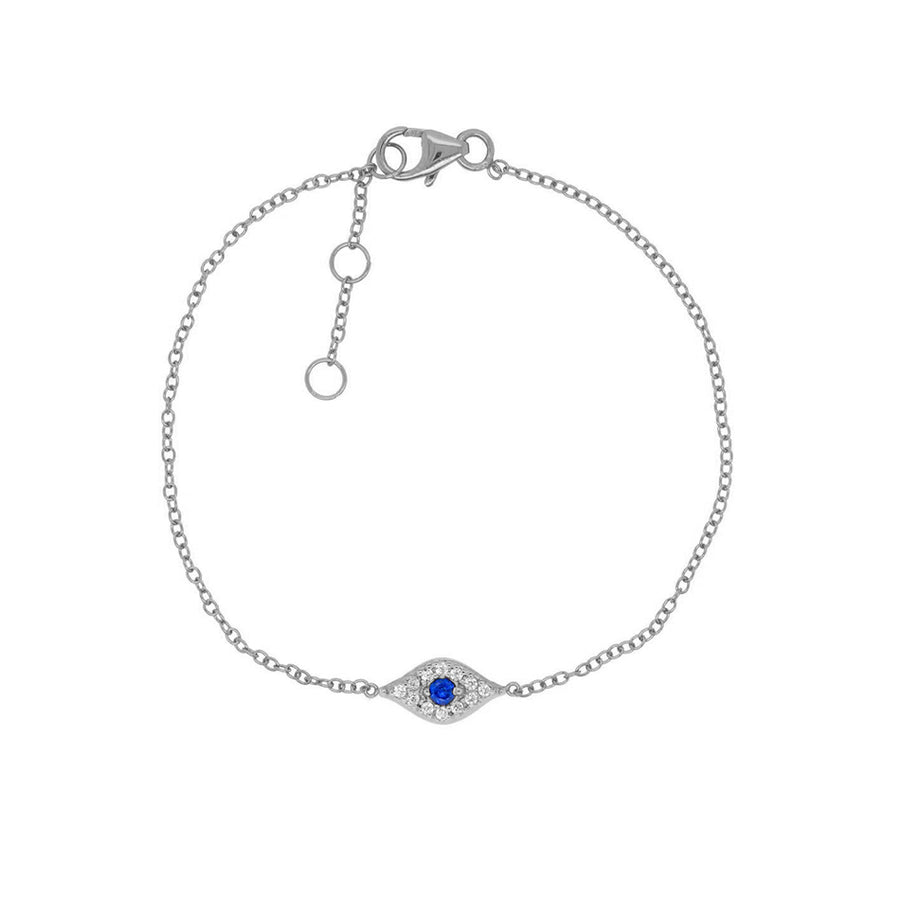 FS0133 925 Sterling Silver Fashion Blue Eye Bracelet