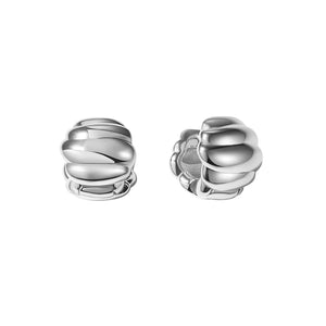 FE1360 925 Sterling Silver Chunky Croissant Earrings