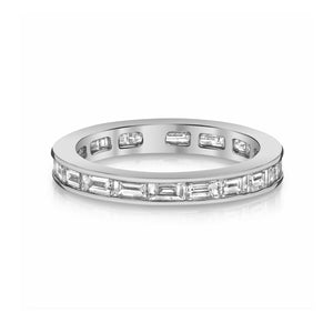 FJ0392 925 Sterling Silver Thicker Baguette Band Ring