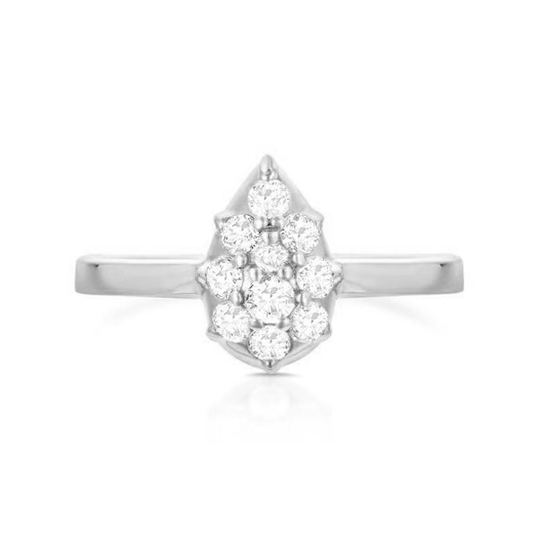 FJ0404 925 Sterling Silver Cubic Zircon Flower Ring