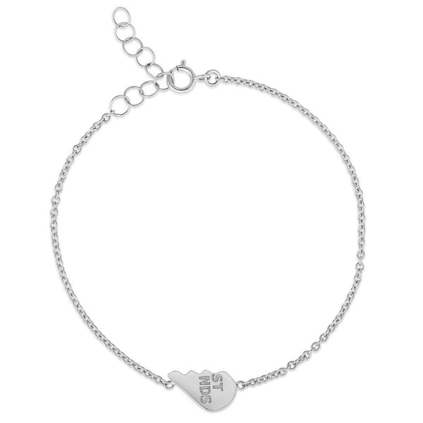 FS0210 925 Sterling Silver Best Friend Heart Bracelet