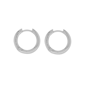 FE1155 925 Sterling Silver Minimal Conch Clicker Hoop Earrings