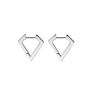FE1891 925 Sterling Silver Geometric Huggie Earrings