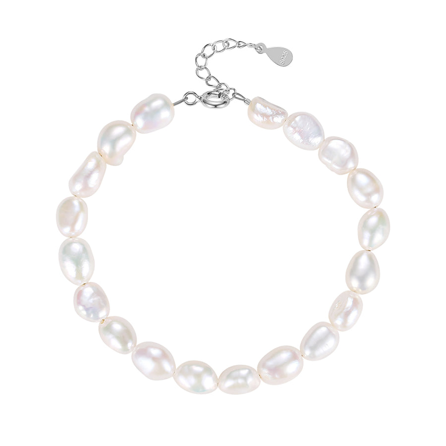 FS0254 925 Sterling Silver Natural Pearl Bracelets