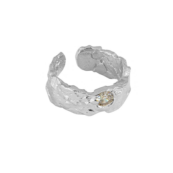 S925 RHJ1018 Cubic Zirconia Width Open Ring