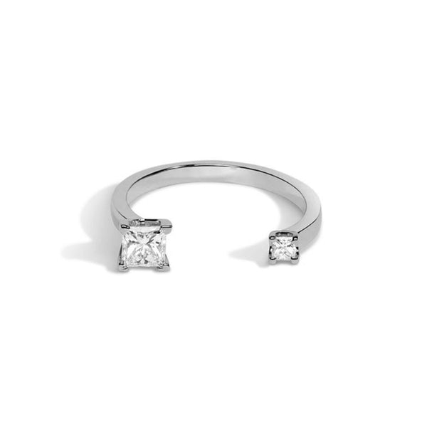 FJ0336 925 Sterling Silver Zircon Opening Ring