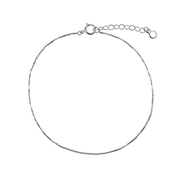 FS0169 925 Sterling Silver Box Chain Bracelet