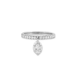 FJ0626 925 Sterling Silver Marquise CZ Band Ring