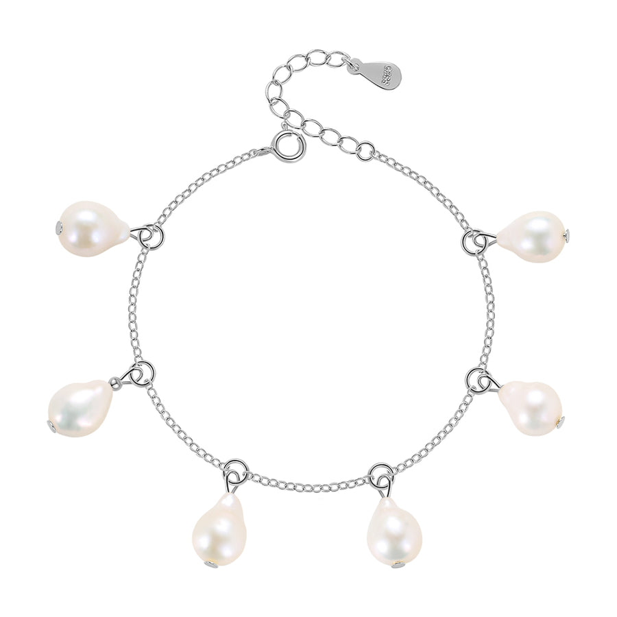 FS0239 925 Sterling Silver Fraeshwater Pearl Bracelets