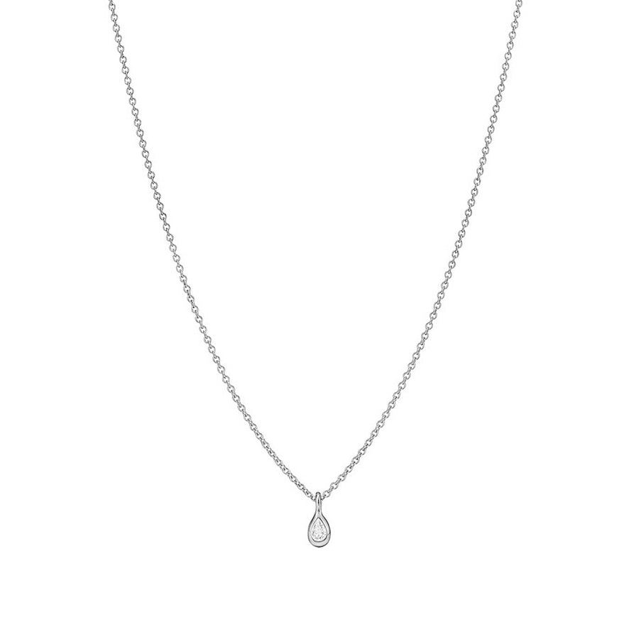FX0774 925 Sterling Silver Simple Zirconia Pendant Necklace