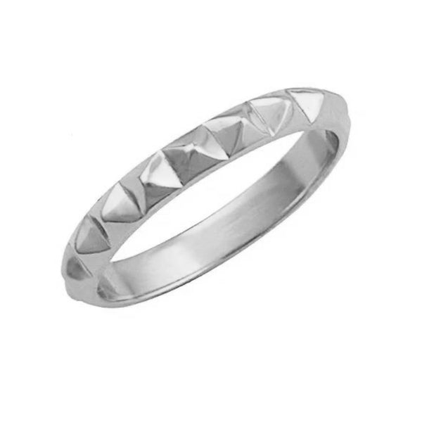 FJ0287 925 Sterling Silver Punk Style Rivet Ring