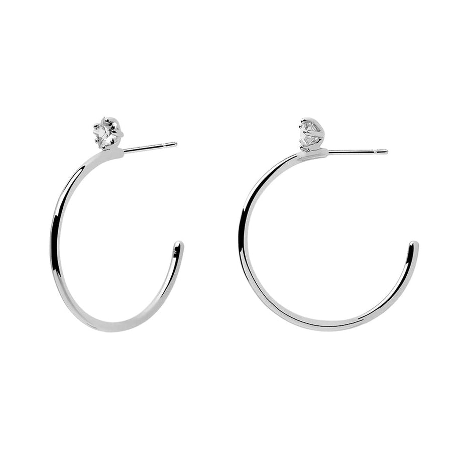 FE0672 925 Sterling Silver Sophie Hoop Earrings