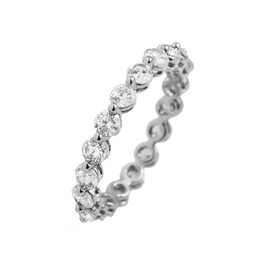 FJ0657 925 Sterling Silver Link Cubic Zirconia Ring