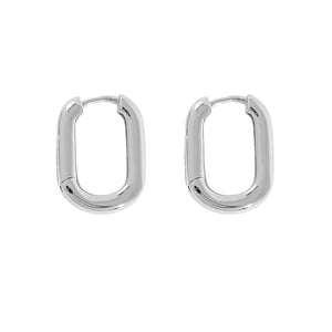 FE0986 925 Sterling Silver Simple Heavy Hoop Earrings