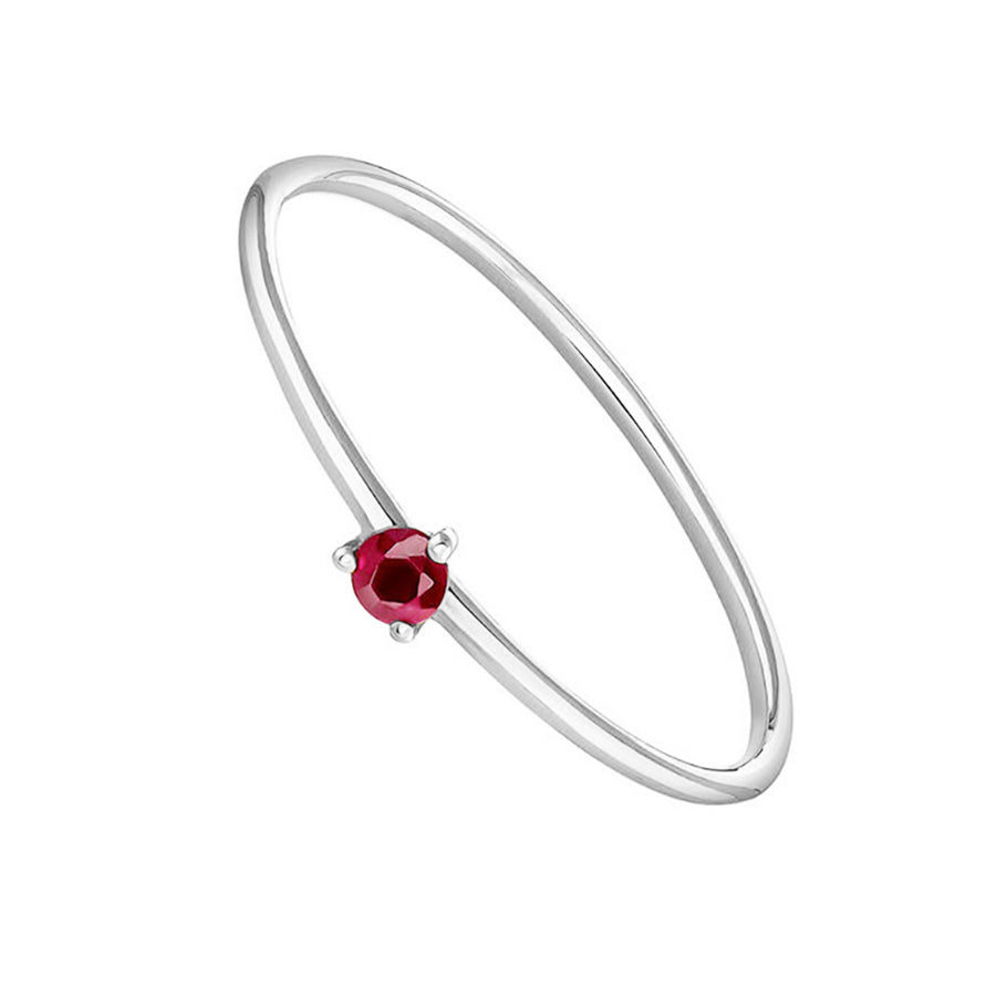 FJ0084 925 Sterling Silver Red Cubic Zirconia Ring