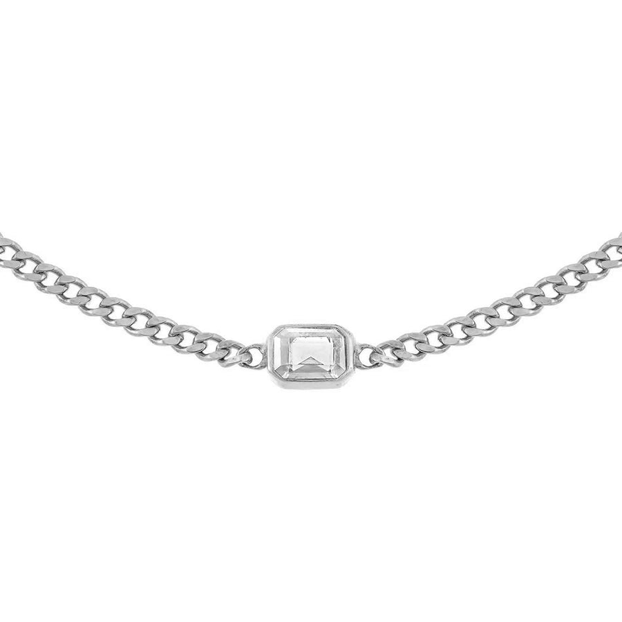 FX0536 925 Sterling Silver White Crystal Necklace