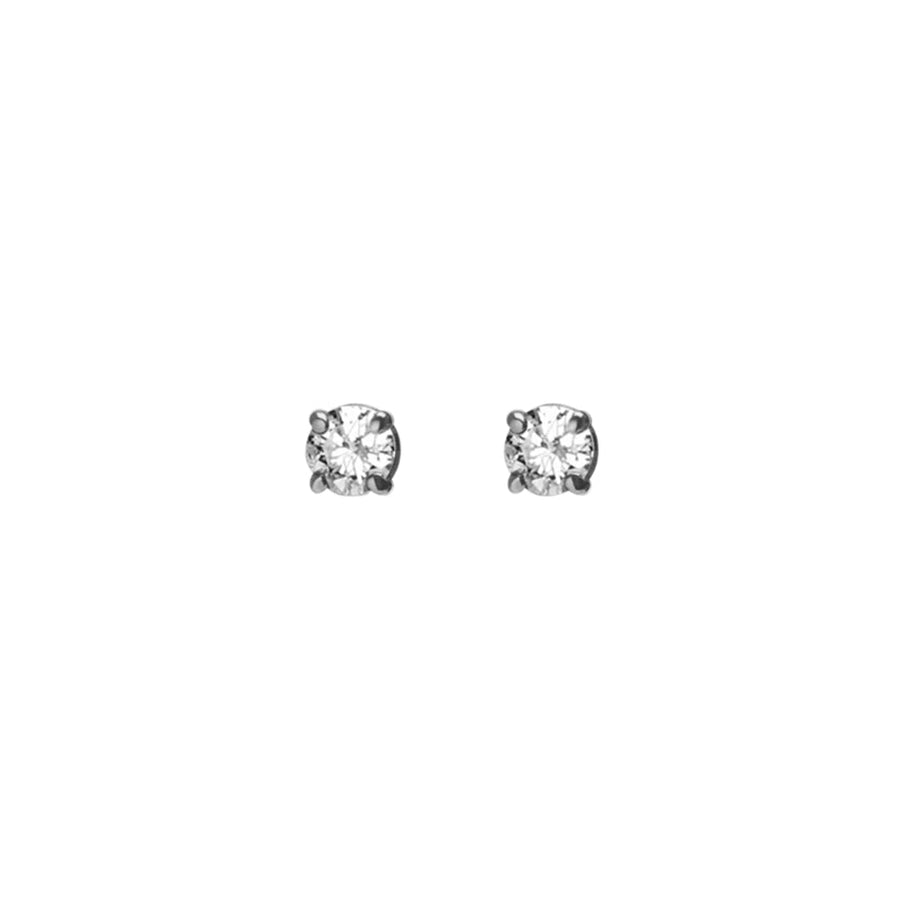 FE1064 925 Sterling Silver White Diamond Stud Earrings