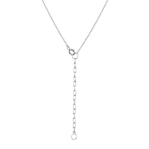 FX0314 925 Sterling Silver Rectangular Diamond Necklace