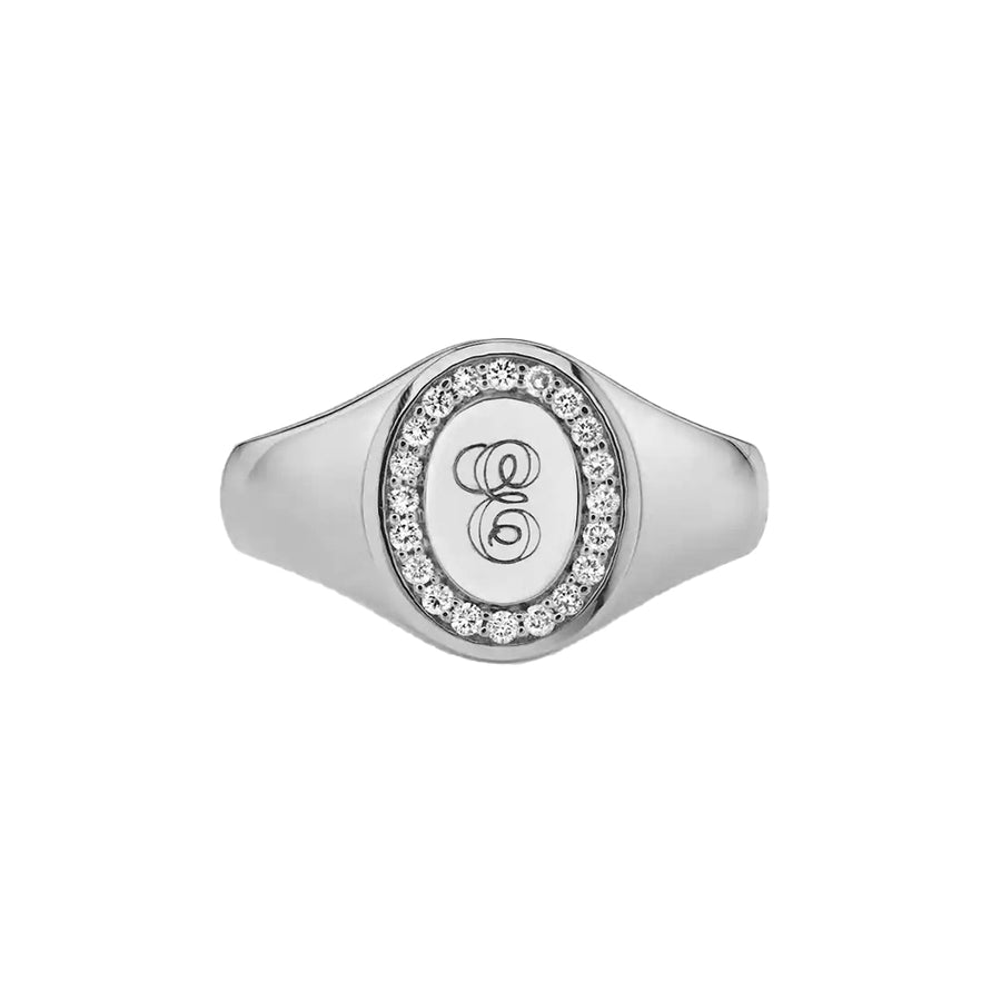 FJ0770 925 Sterling Silver Cubic Zirconia Signet Ring