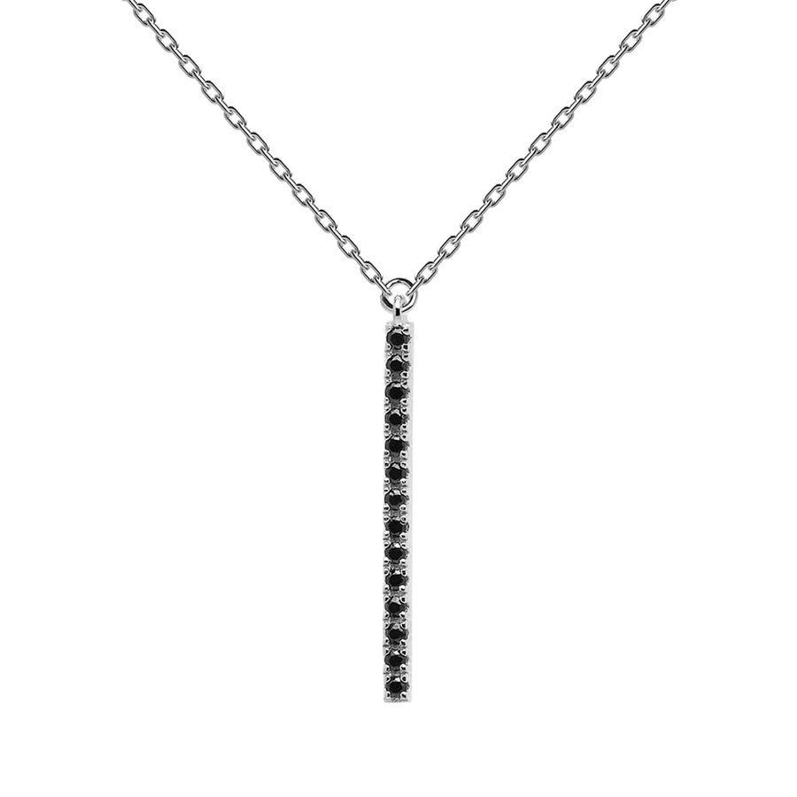 FX0263 925 Sterling Silver Black Zircon Necklace