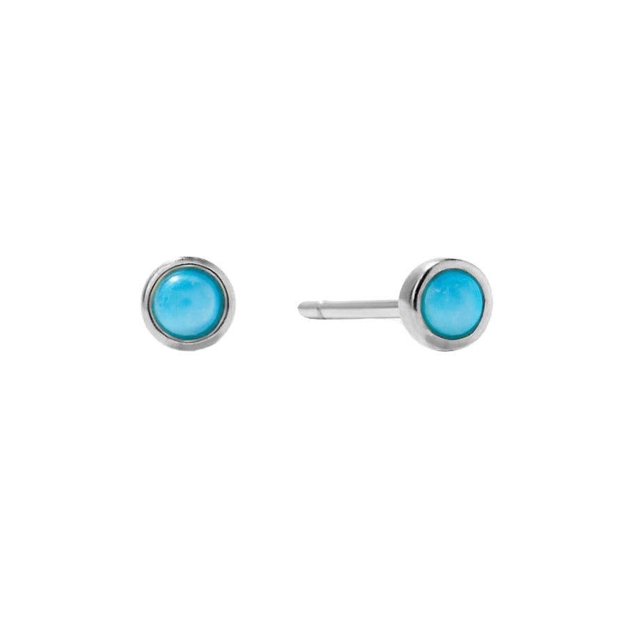 FE1810 925 Sterling Silver Turquoise Stud Earrings