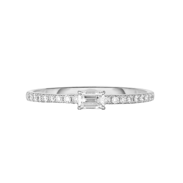 FJ0686 925 Sterling Silver Square Pave Zircon Ring