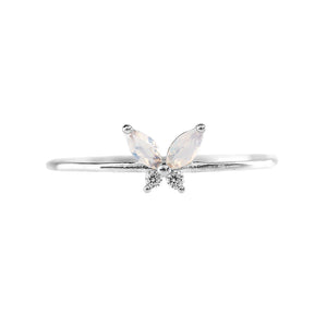 FJ0659 925 Sterling Silver Butterfly Cubic Zircon Ring