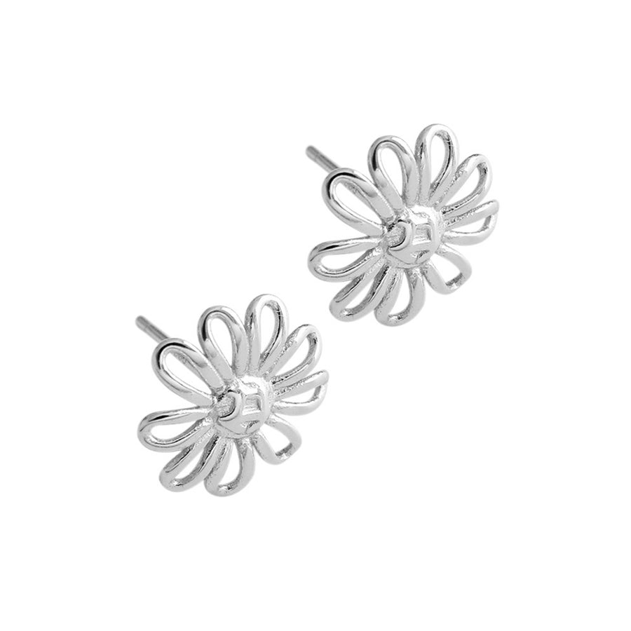 RHE1015 925 Sterling Silver Sun Flower Stud Earring