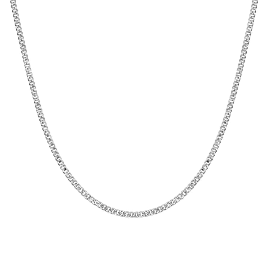 FX0890 925 Sterling Silver Curb Chain Necklace