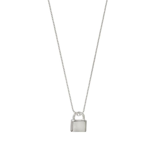 FX0316 925 Sterling Silver Mini Lock Pendant  Necklace